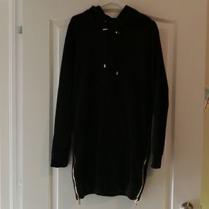 Balmain Black Hooded Sweater with Gold Accents